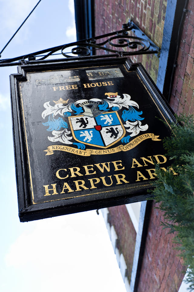External view of The Crewe & Harpur from the market square External view of The Crewe & Harpur from the market square