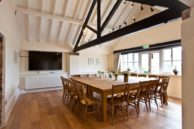 Dining Room with Original Oak Beams Dining Room with Original Oak Beams