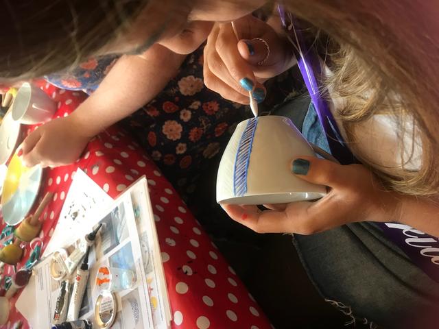 Ceramic painting and crafts for a hen party