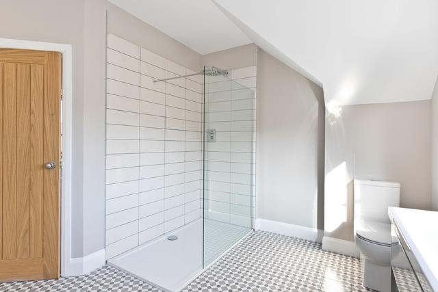 Large Shower / wet room in shared bathroom Large Shower / wet room in shared bathroom